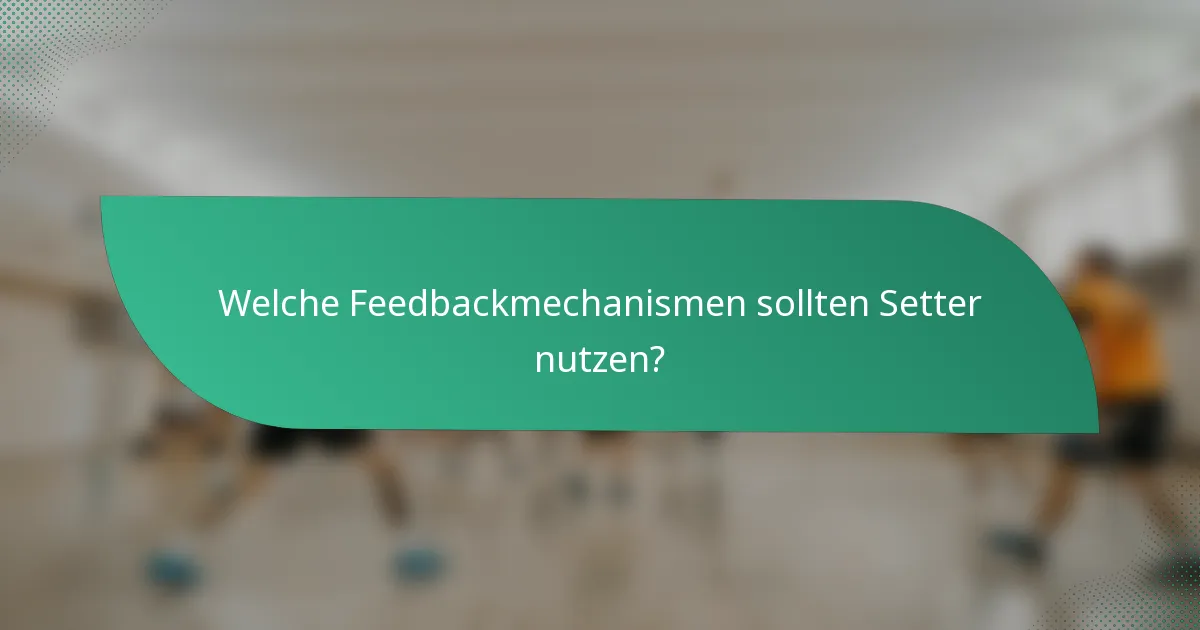 Welche Feedbackmechanismen sollten Setter nutzen?