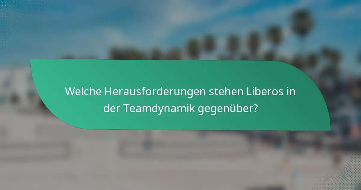 Welche Herausforderungen stehen Liberos in der Teamdynamik gegenüber?