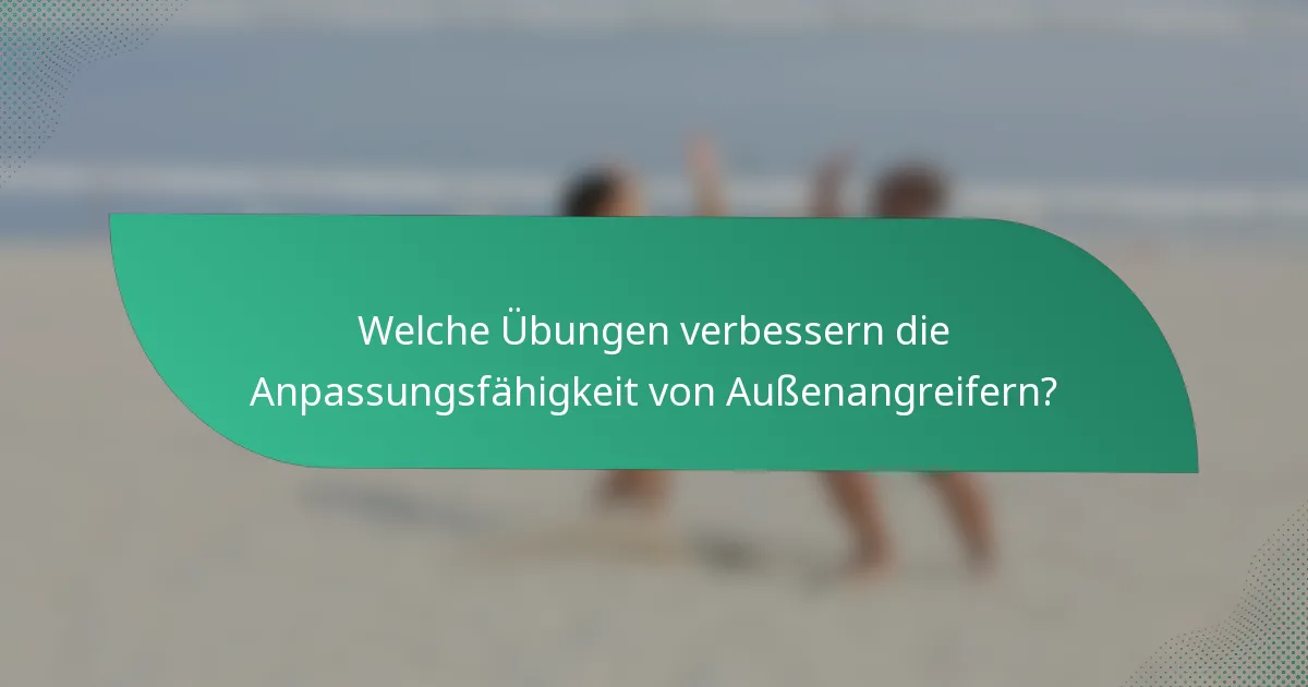 Welche Übungen verbessern die Anpassungsfähigkeit von Außenangreifern?