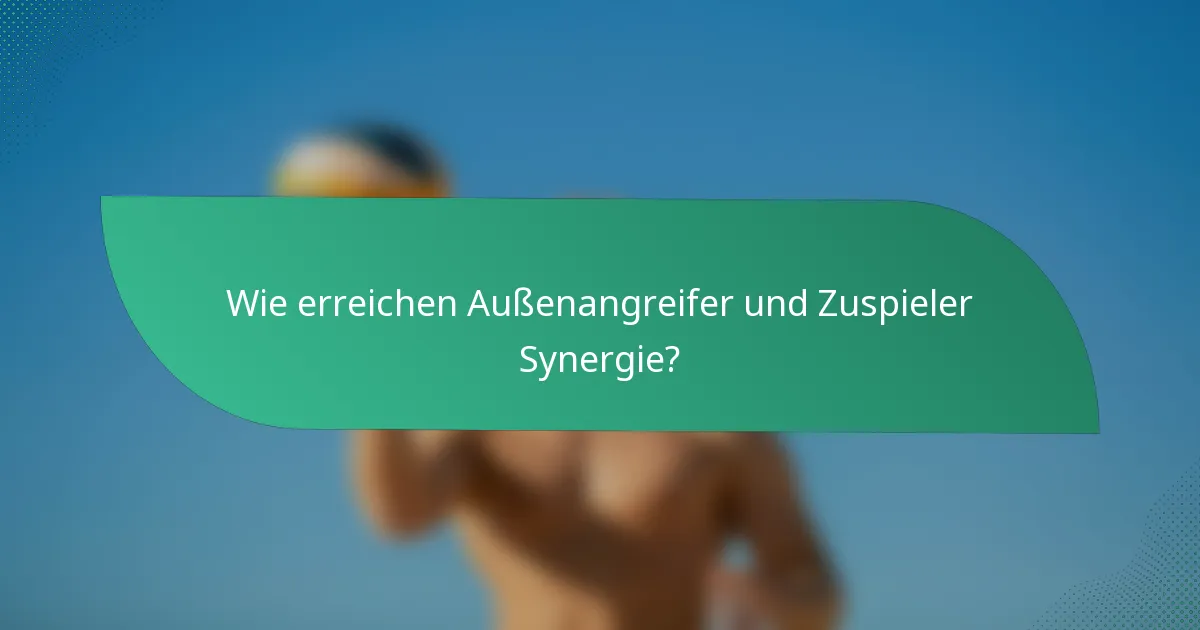 Wie erreichen Außenangreifer und Zuspieler Synergie?