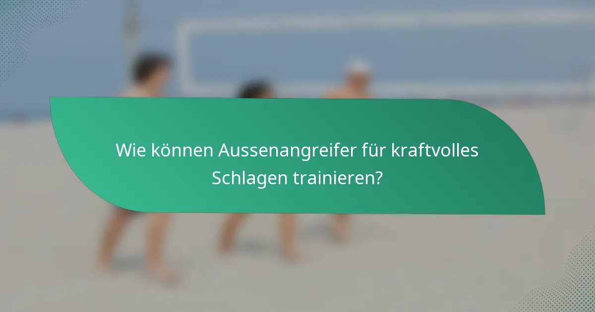 Wie können Aussenangreifer für kraftvolles Schlagen trainieren?