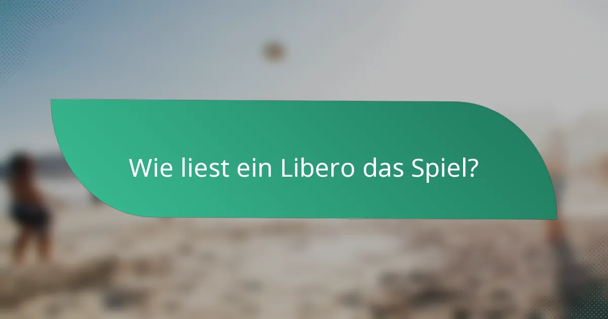 Wie liest ein Libero das Spiel?