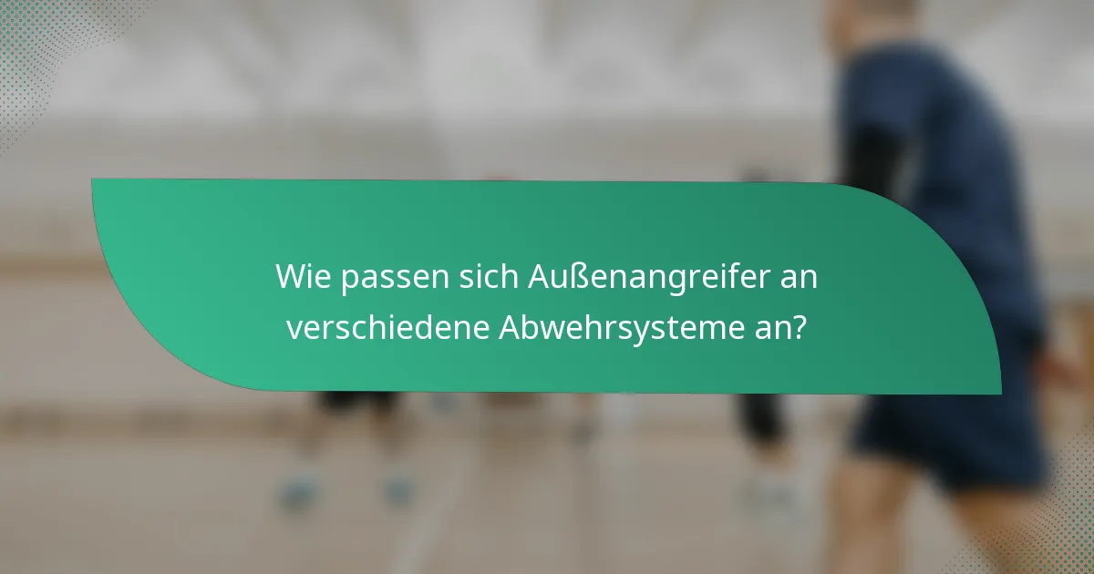 Wie passen sich Außenangreifer an verschiedene Abwehrsysteme an?