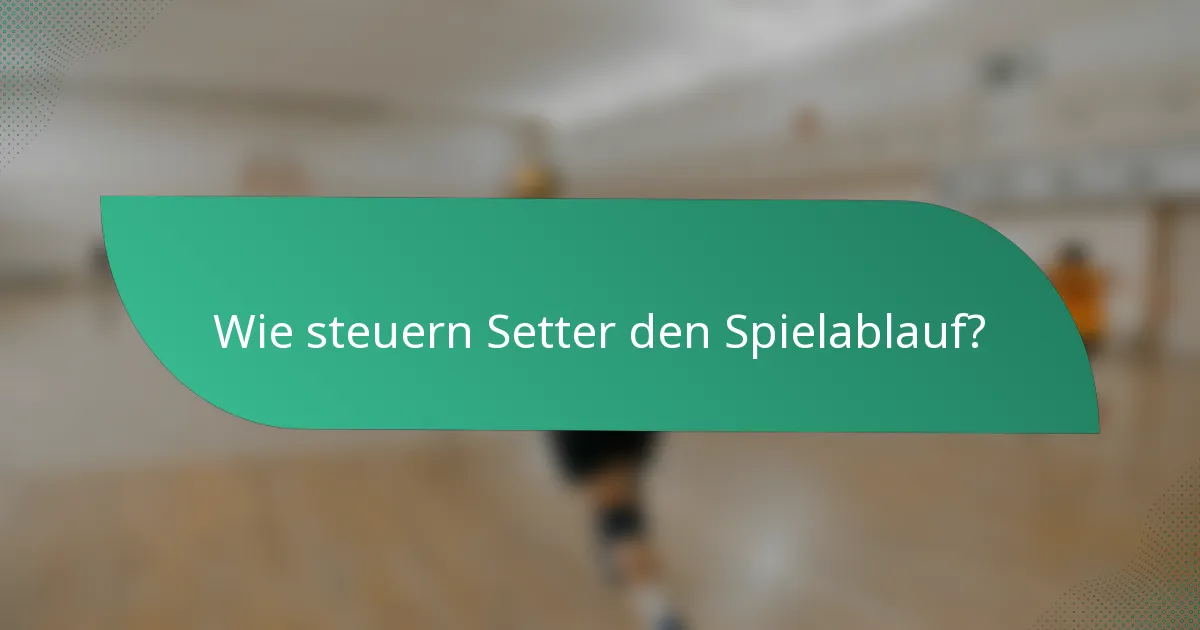 Wie steuern Setter den Spielablauf?